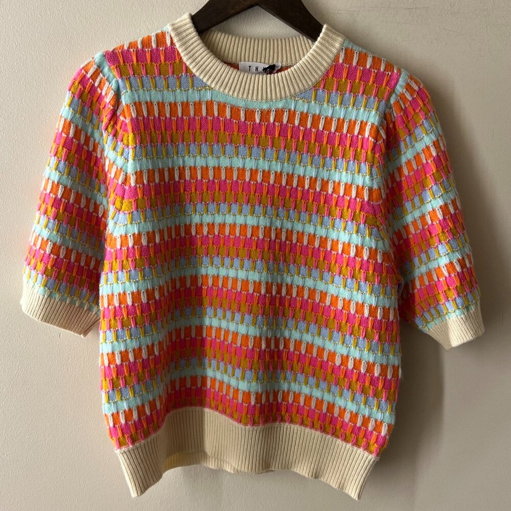 THML Colorful Rib Quarter Sleeve Sweater
